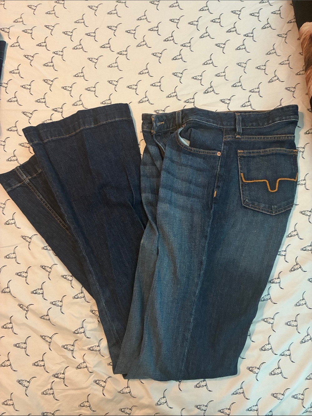 Kimes “Jennifer”Women's Flare Denim Jeans in Dark Blue